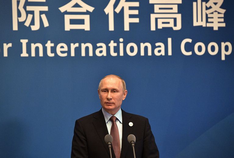 Президент РФ Владимир Путин во время Международного форума Один пояс, один путь в Пекине. 15 мая 2017