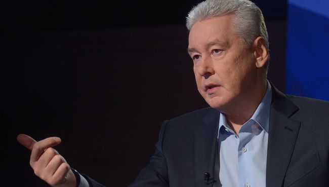 Мэр Москвы Сергей Собянин во время интервью генеральному директору МИА Россия сегодня Дмитрию Киселеву. 19 мая 2017