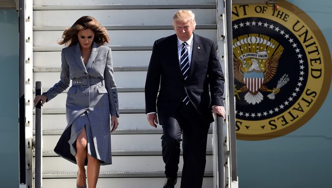 Президент США Дональд Трамп и первая леди Мелания Трамп прибыли в Брюссель