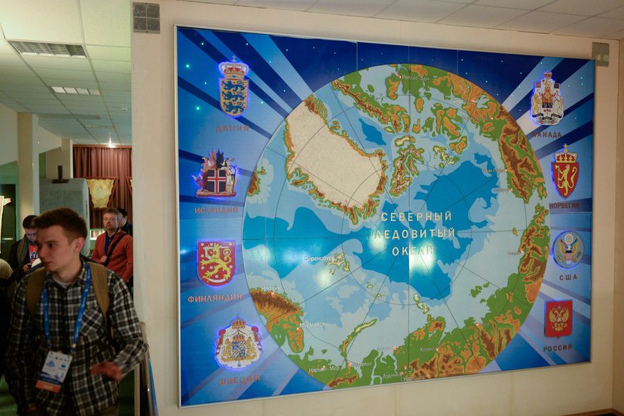 Циркумполярная карта планеты в Таймырском краеведческом музее