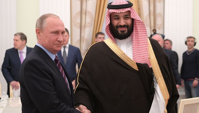 Президент РФ Владимир Путин и заместитель наследного принца Саудовской Аравии Мухаммад ибн Салман Аль Сауд. 30 мая 2017 Президент РФ Владимир Путин и заместитель наследного принца Саудовской Аравии Мухаммад ибн Салман Аль Сауд. 30 мая 2017