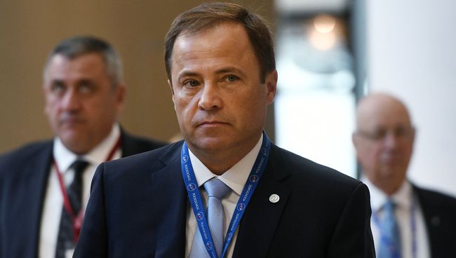 Генеральный директор Государственной корпорации по космической деятельности Роскосмос Игорь Комаров на Санкт-Петербургском международном экономическом форуме 2017