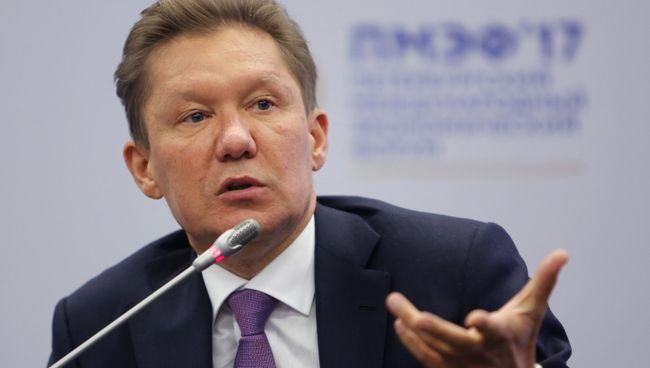 Председатель правления ПАО Газпром Алексей Миллер на Санкт-Петербургском международном экономическом форуме 2017 Председатель правления ПАО Газпром Алексей Миллер на Санкт-Петербургском международном экономическом форуме 2017