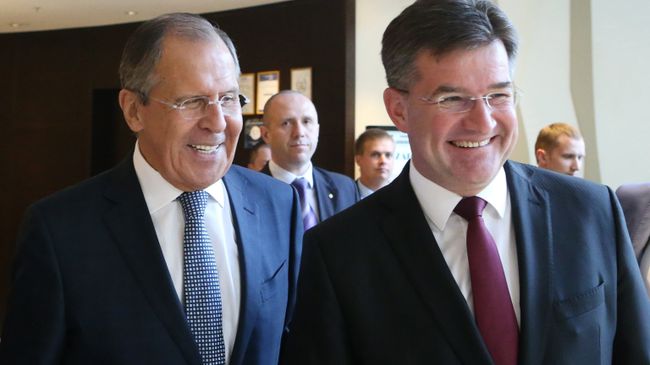 Министр иностранных дел РФ Сергей Лавров и министр иностранных дел Словакии Мирослав Лайчак во время встречи в Калининграде. 6 июня 2017 Министр иностранных дел РФ Сергей Лавров и министр иностранных дел Словакии Мирослав Лайчак во время встречи в Калининграде. 6 июня 2017