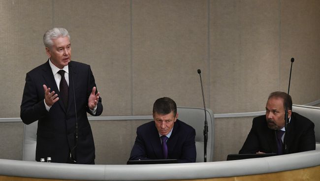 Мэр Москвы Сергей Собянин на парламентских слушаниях в Государственной Думе РФ по реновации жилья в Москве. 6 июня 2017 Мэр Москвы Сергей Собянин на парламентских слушаниях в Государственной Думе РФ по реновации жилья в Москве. 6 июня 2017