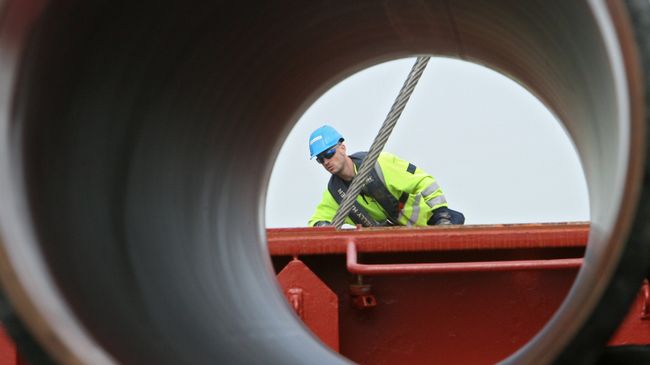 Трубы для строящегося газопровода Северный поток. Архивное фото Трубы для строящегося газопровода Северный поток. Архивное фото
