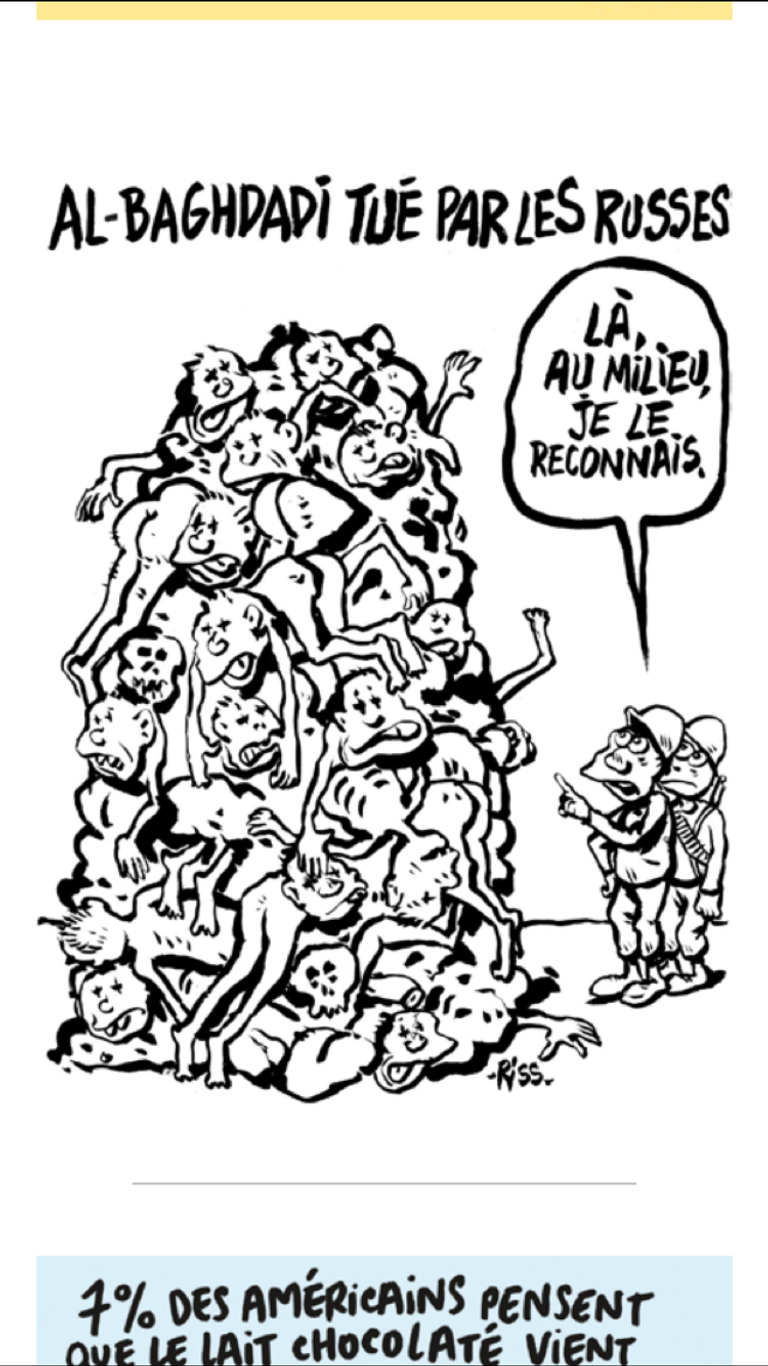 Карикатура Charlie Hebdo, посвященная возможной ликвидации Абу Бакра аль-Багдади