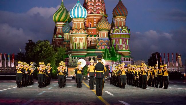 Центральный военный оркестр Министерства обороны на фестивале Спасская башня. Архивное фото