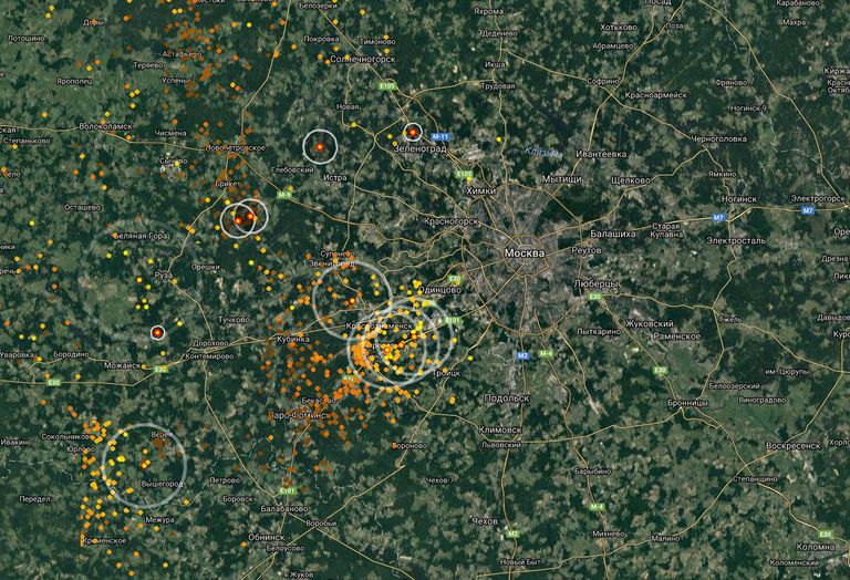 Карта сервиса Real-Time Lightning Map Карта сервиса Real-Time Lightning Map