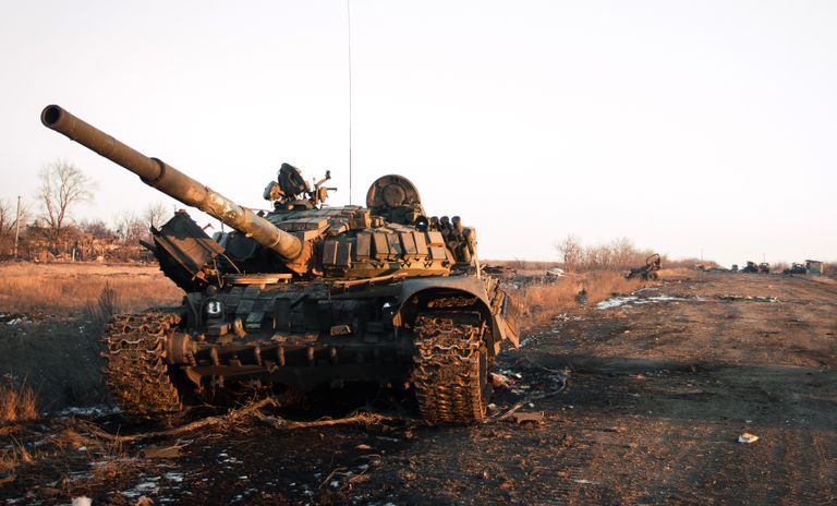 Уничтоженная украинская военная техника на Донбассе