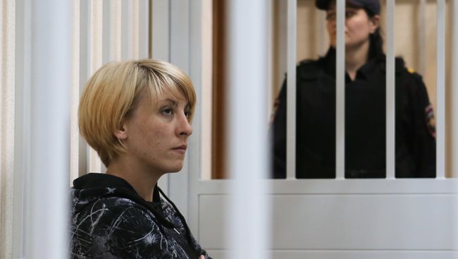 Ольга Алисова, обвиняемая в ДТП в Балашихе, в котором погиб шестилетний мальчик, в Железнодорожном суде Подмосковья. 6 июля 2017