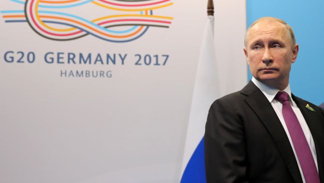 Президент РФ Владимир Путин на саммите G20 в Гамбурге. 8 июля 2017 Президент РФ Владимир Путин на саммите G20 в Гамбурге. 8 июля 2017