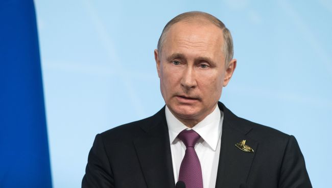Владимир Путин во время пресс-конференции по итогам саммита лидеров Группы двадцати G20 в Гамбурге. 8 июля 2017