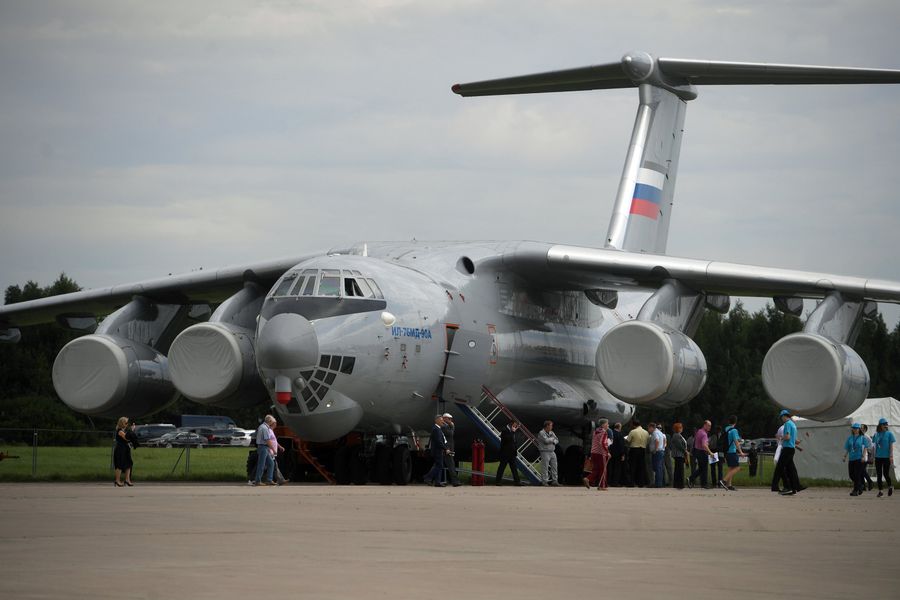 Самолет ИЛ-76 МД на Международном авиационно-космическом салоне МАКС-2017 в Жуковском. 18 июля 2017 
