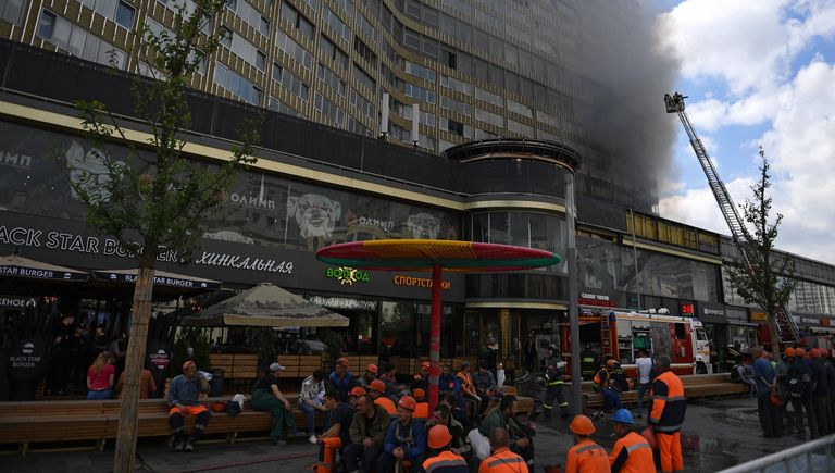 Пожар в высотном здании на Новом Арбате в Москве Пожар в высотном здании на Новом Арбате в Москве
