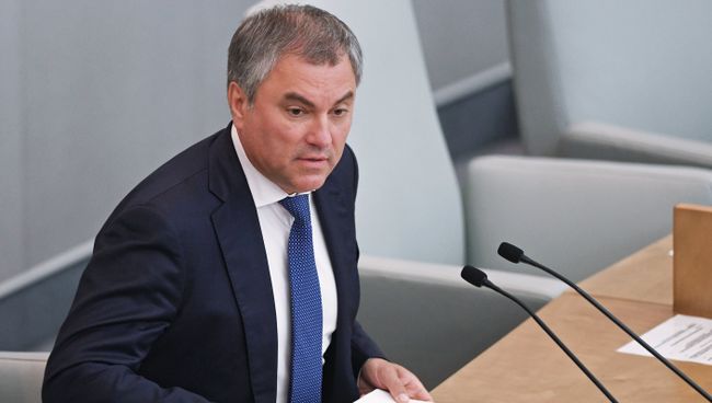 Председатель Государственной Думы РФ Вячеслав Володин на парламентских слушаниях в Государственной Думе РФ в Москве. Архивное фото