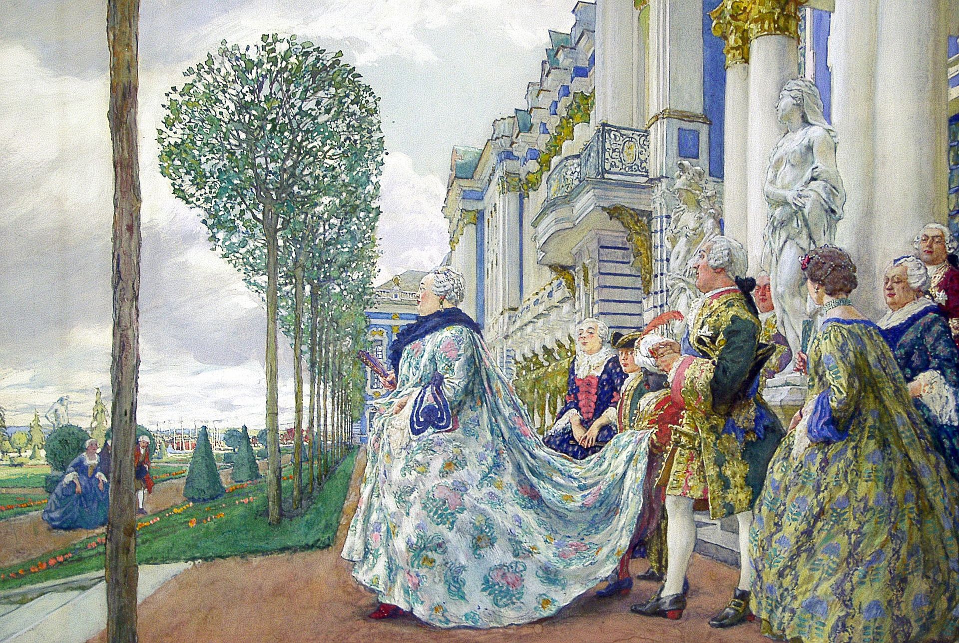 Императрица Елизавета Петровна в Царском Селе. 1910 год. Художник Е. Лансере Императрица Елизавета Петровна в Царском Селе. 1910 год. Художник Е. Лансере
