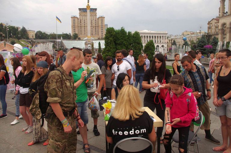 Акция протеста против торговли людьми на площади Независимости в Киеве. 28 июля 2017