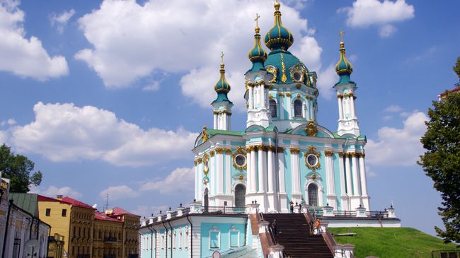 Андреевская церковь. Киев, Украина. Архивное фото Андреевская церковь. Киев, Украина. Архивное фото