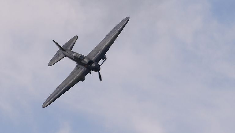 Советский штурмовик времён Великой Отечественной войны Ил-2 на Международном авиационно-космическом салоне МАКС-2017 в Жуковском