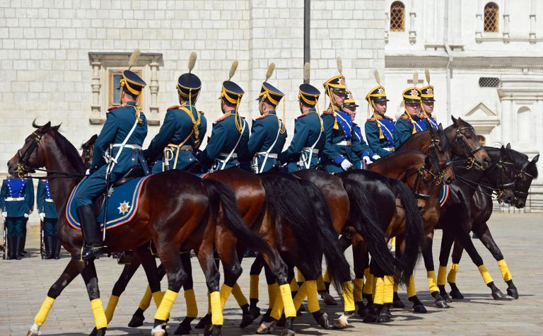 Военнослужащие Президентского полка во время развода конного караула, в рамках подготовки к фестивалю Спасская башня Военнослужащие Президентского полка во время развода конного караула, в рамках подготовки к фестивалю Спасская башня