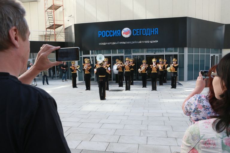 Выступление Центрального военного оркестра МО РФ в агентстве Россия сегодня