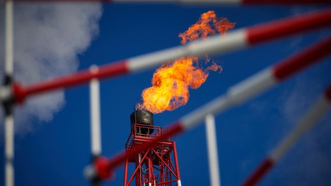 Газовый факел. Архивное фото Газовый факел. Архивное фото