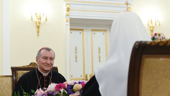 Встреча патриарха Кирилла с госсекретарем Ватикана П. Паролином Встреча патриарха Кирилла с госсекретарем Ватикана П. Паролином