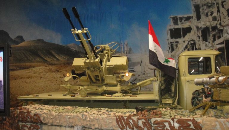 23-мм зенитная установка ЗУ-23-2 Сирийской армии на Международном военно-техническом форуме Армия-2017 на полигоне Алабино