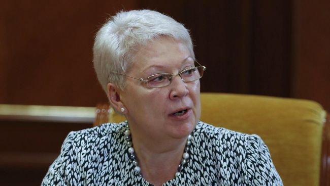 Министр образования и науки РФ Ольга Васильева на селекторном совещании, посвященном готовности системы образования к началу учебного года. 28 августа 2017