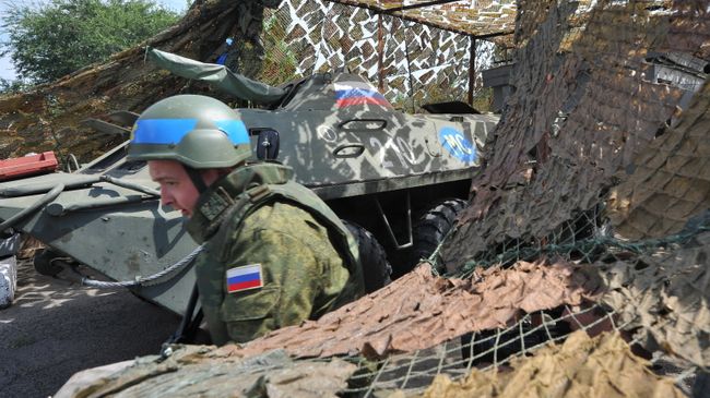 Российский миротворец на блокпосту в Приднестровье