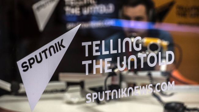 Стенд Информационного агентства и радио Sputnik. Архивное фото Стенд Информационного агентства и радио Sputnik. Архивное фото