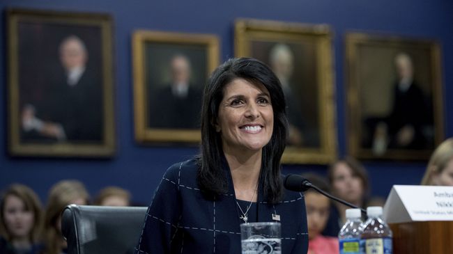 Постоянный представитель США при ООН Никки Хейли. Архивное фото Постоянный представитель США при ООН Никки Хейли. Архивное фото