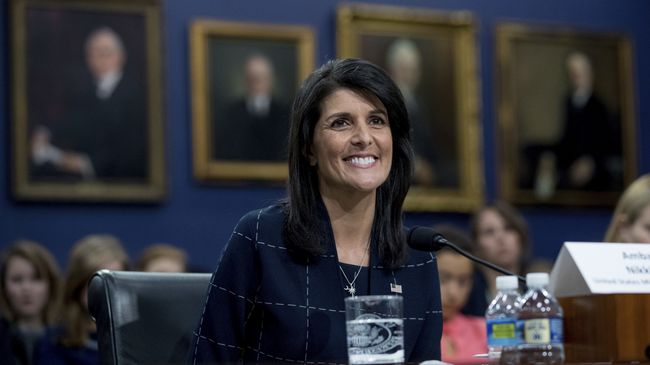 Постоянный представитель США при ООН Никки Хейли. Архивное фото Постоянный представитель США при ООН Никки Хейли. Архивное фото
