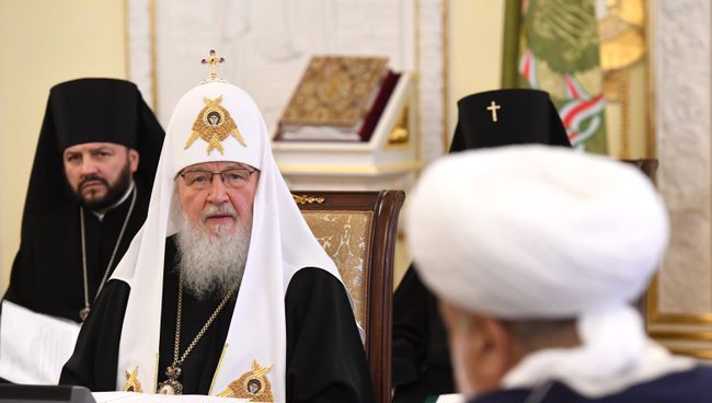 Встреча патриарха Кирилла с духовными лидерами Армении и Азербайджана Встреча патриарха Кирилла с духовными лидерами Армении и Азербайджана