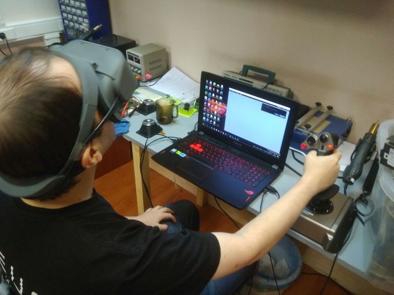 Тестирование прототипа шлема виртуальной реальности Odin DK2 