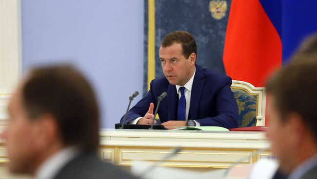 Председатель правительства РФ Дмитрий Медведев проводит совещание комиссии по бюджетным проектировкам. 11 сентября 2017