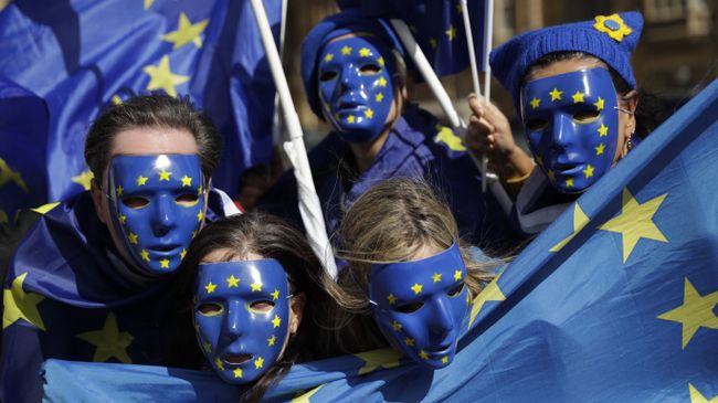 Марш протеста против Brexit в Лондоне, Великобритания. Архивное фото
