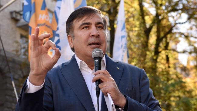 Михаил Саакашвили во время выступления в Киеве. Архивное фото Михаил Саакашвили во время выступления в Киеве. Архивное фото
