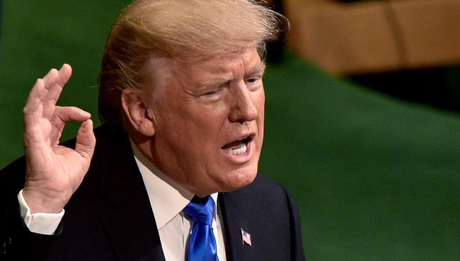 Дональд Трамп выступает на заседании Генеральной Ассамблеи ООН в Нью-Йорке. 19 сентября 2017 Дональд Трамп выступает на заседании Генеральной Ассамблеи ООН в Нью-Йорке. 19 сентября 2017