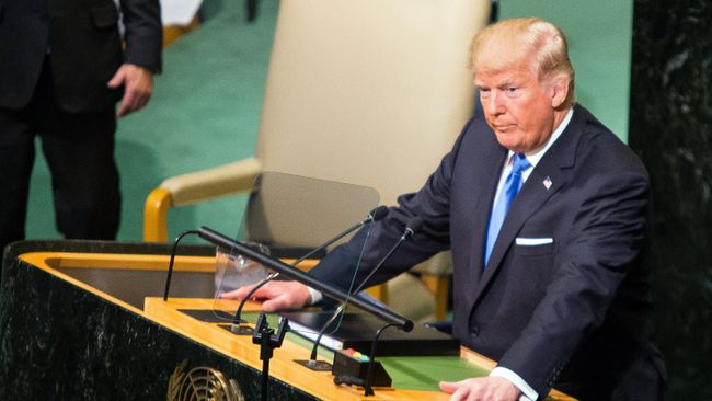 Президент США Дональд Трамп выступает на заседании Генеральной Ассамблеи ООН. Архивное фото Президент США Дональд Трамп выступает на заседании Генеральной Ассамблеи ООН. Архивное фото