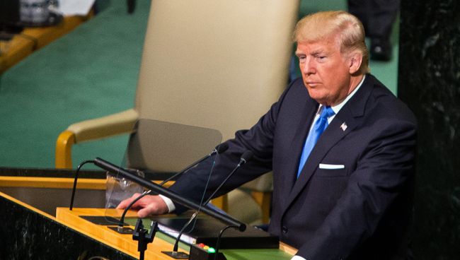 Президент США Дональд Трамп выступает на заседании Генеральной Ассамблеи ООН. Архивное фото Президент США Дональд Трамп выступает на заседании Генеральной Ассамблеи ООН. Архивное фото