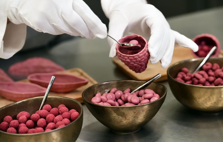 Рубиновый шоколад на заводе Barry Callebaut в в Бельгии Рубиновый шоколад на заводе Barry Callebaut в в Бельгии