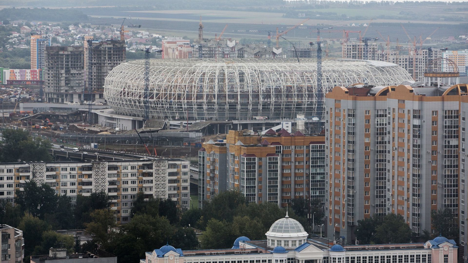 Строительство стадиона Мордовия Арена в Саранске Строительство стадиона Мордовия Арена в Саранске - РИА Новости, 1920, 18.10.2021