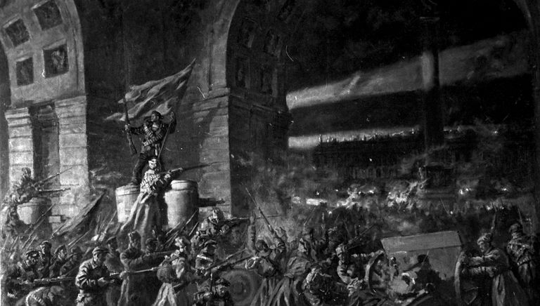 Репродукция картины Штурм Зимнего Дворца. Художник Павел Соколов-Скаля Репродукция картины Штурм Зимнего Дворца. Художник Павел Соколов-Скаля