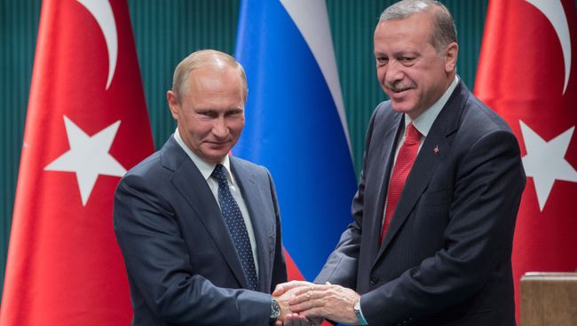 Президент РФ Владимир Путин и президент Турции Реджеп Тайип Эрдоган на пресс-конференции по итогам российско-турецких переговоров в Анкаре. 28 сентября 2017 Президент РФ Владимир Путин и президент Турции Реджеп Тайип Эрдоган на пресс-конференции по итогам российско-турецких переговоров в Анкаре. 28 сентября 2017