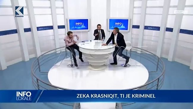 Косовские депутаты подрались в телевизионном эфире. Скриншот видео Косовские депутаты подрались в телевизионном эфире. Скриншот видео