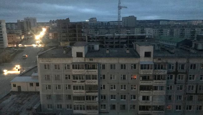 Жилые дома в Якутске во время аварии на Якутской ГРЭС. 1 октября 2017 Жилые дома в Якутске во время аварии на Якутской ГРЭС. 1 октября 2017