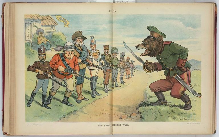 Иллюстрация Последняя китайская стена в американском сатирическом журнале Puck