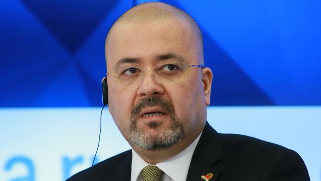 Посол Ирака в РФ Хайдар Мансур Хади во время пресс-конференции. 10 октября 2017 Посол Ирака в РФ Хайдар Мансур Хади во время пресс-конференции. 10 октября 2017